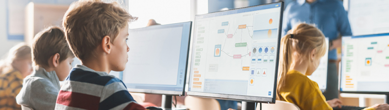 young people at computers 